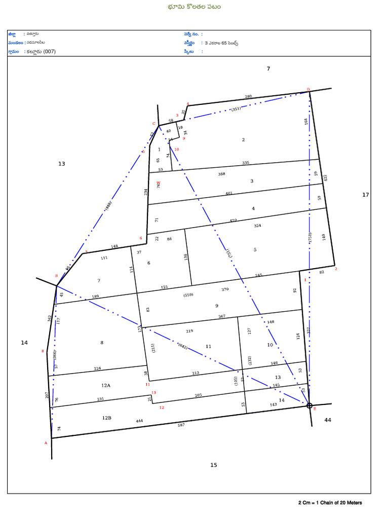 Field Measurement Sketch: 2 CM 1 Chain of 20 Meters | PDF