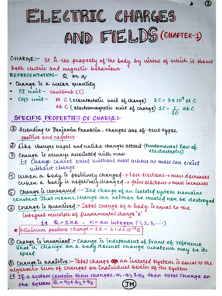 Electro 1 Handwritten Notes | PDF