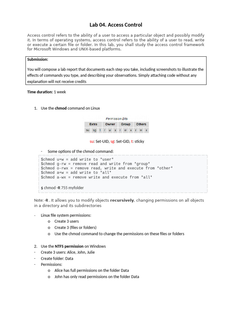 Access Control Lab: Permissions Overview | PDF
