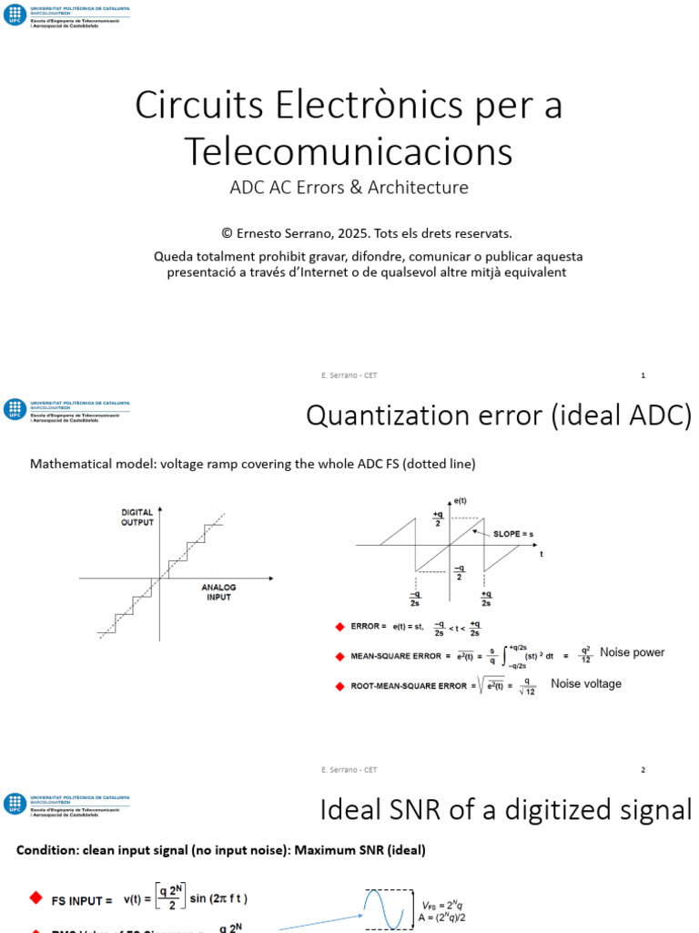 ADC Errors and SNR in Telecommunications | PDF | Analog To Digital ...