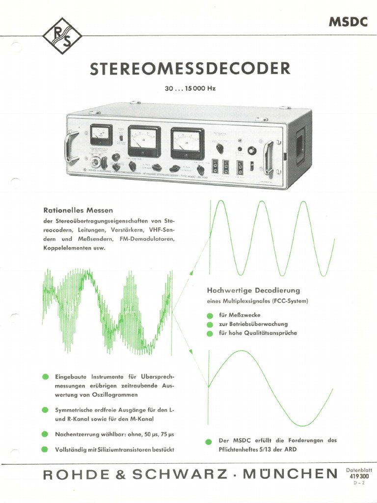 Stereomessdecoder MSDC BN4193 | PDF