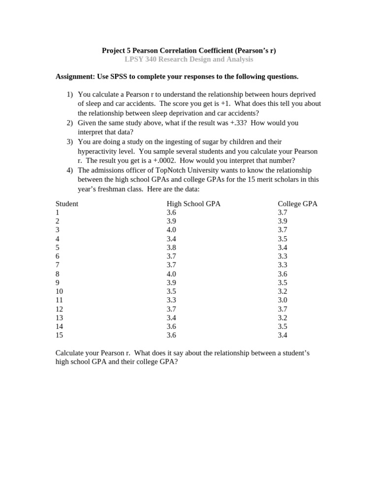 Pearson Correlation Analysis in SPSS | PDF