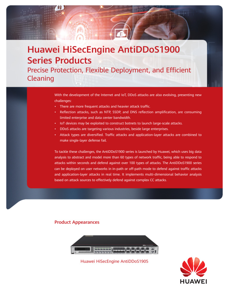 Huawei AntiDDoS1900 Series Overview | PDF | Denial Of Service Attack ...