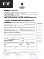 Application - Initial Registration: Personal Details