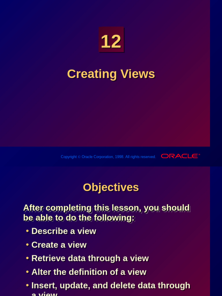 Creating and Managing Database Views | PDF | Database Index | Data