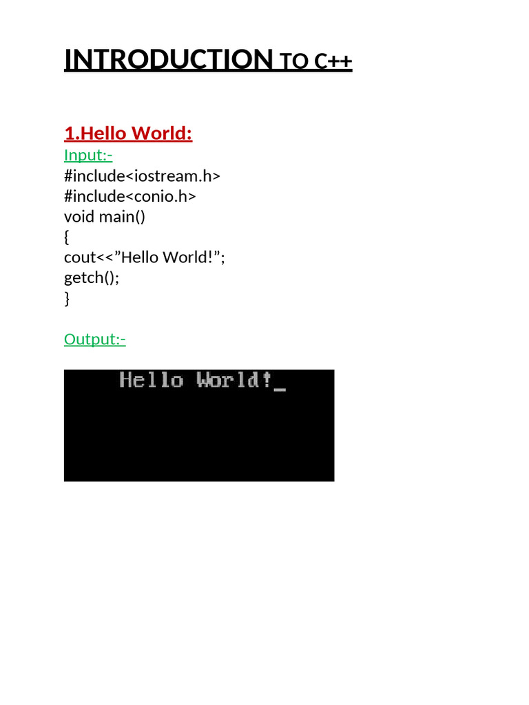C++ Basics: Code Examples & Operators | PDF | Computer Programming ...