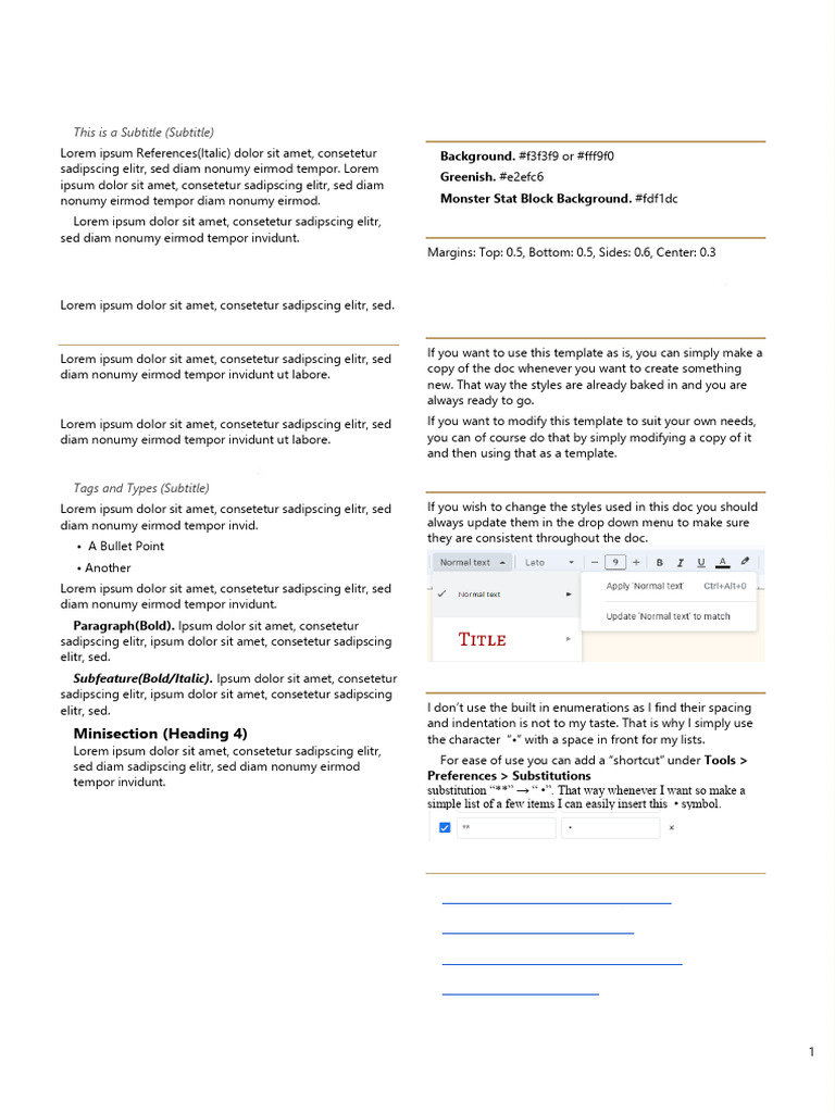 DnD Document Template Guide | PDF | Storytelling | Fantasy Role Playing ...