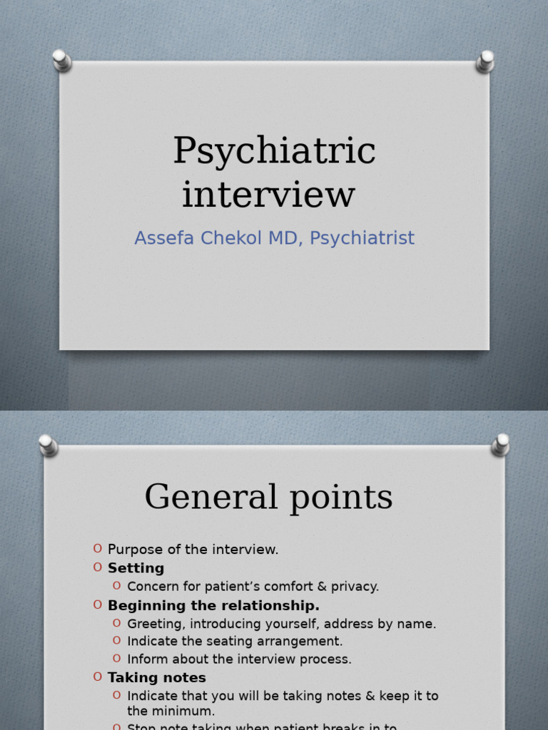 Psychiatric Interview Guidelines | PDF | Violence | Mental Disorder