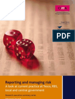 Reporting and Managing Risk: A Look at Current Practice at Tesco, RBS, Local and Central Government