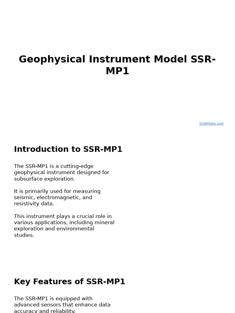 SSR-MP1 Geophysical Instrument Overview | PDF | Geophysics | Data