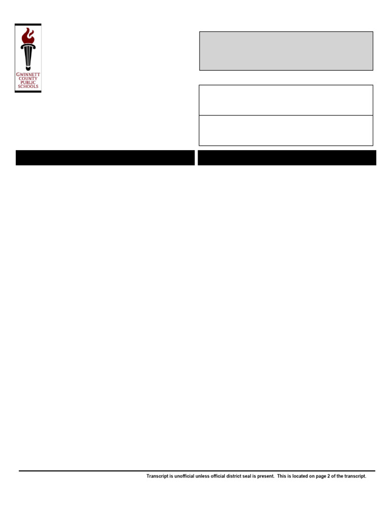 Brookwood High School Transcript | PDF | Advanced Placement | Schools