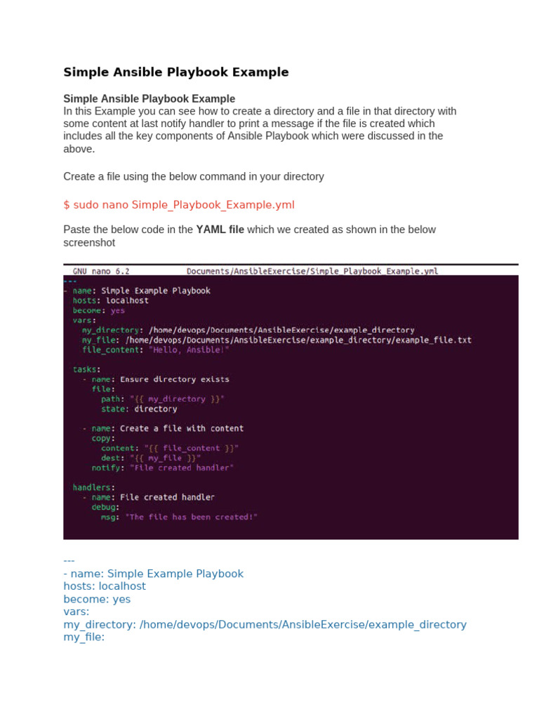 Simple Ansible Playbook Guide | PDF | World Wide Web | Internet & Web