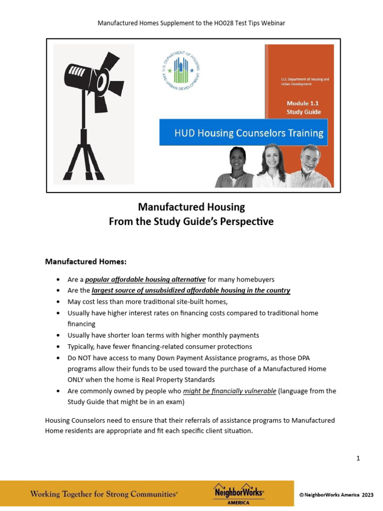 HUD - Housing Counselors Training | PDF | Repossession | Mortgages