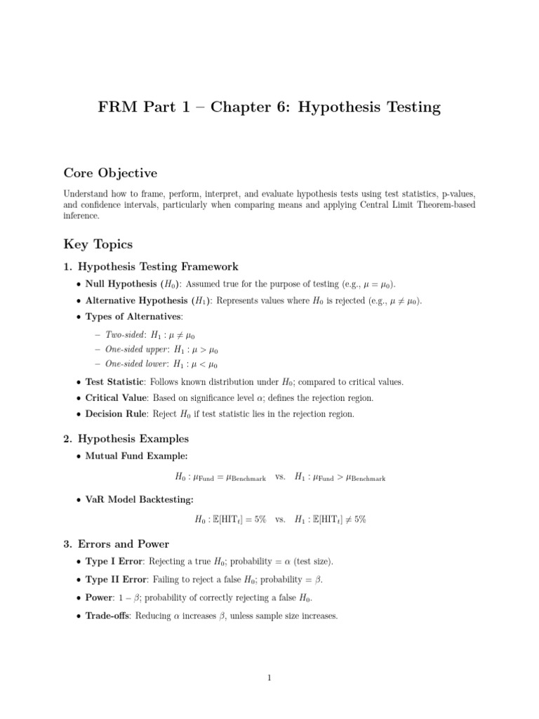 Hypothesis Testing Fundamentals | PDF | P Value | Type I And Type Ii Errors