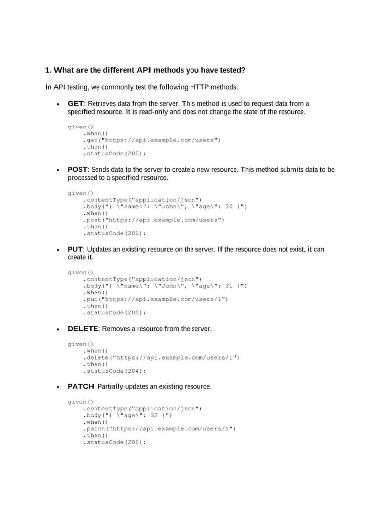 API Testing Interview Questions 1751783843 | PDF