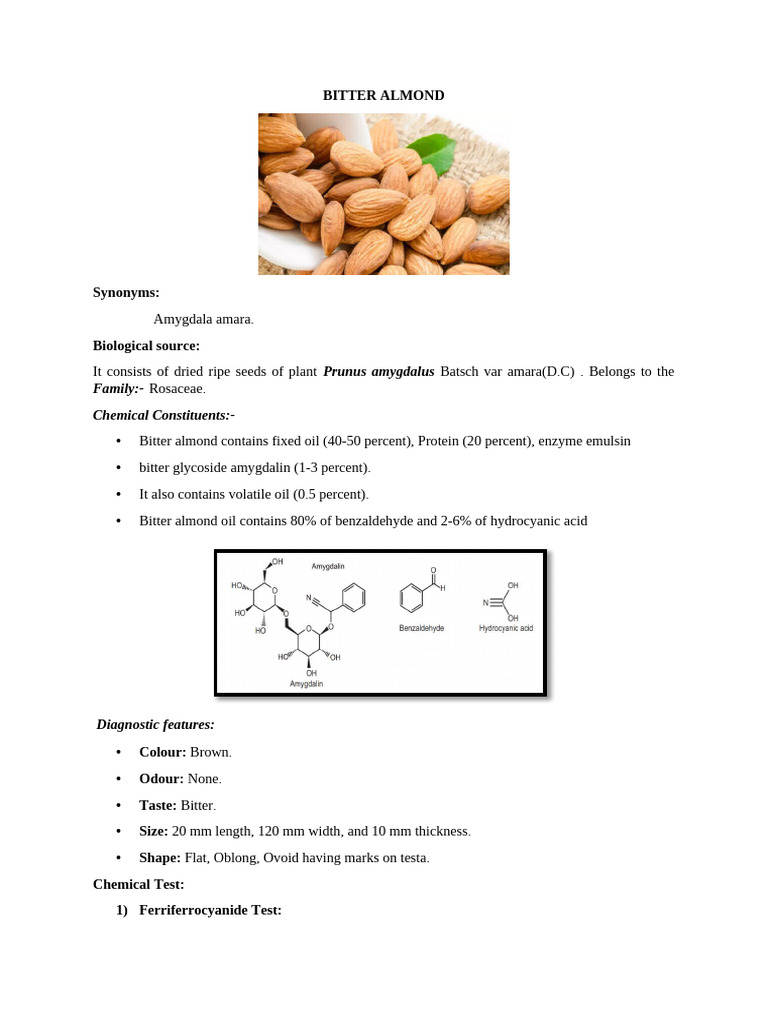 Bitter Almond: Properties and Uses | PDF