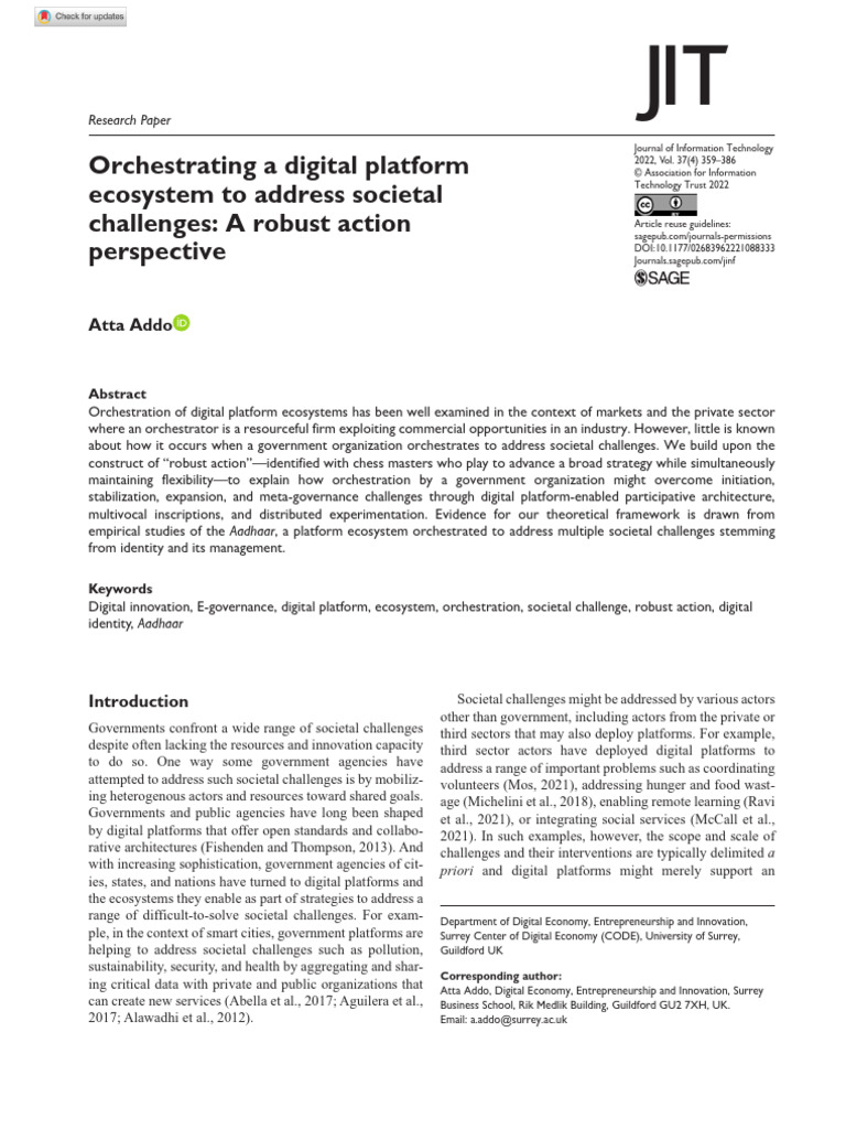 Government Orchestration of Digital Platforms | PDF