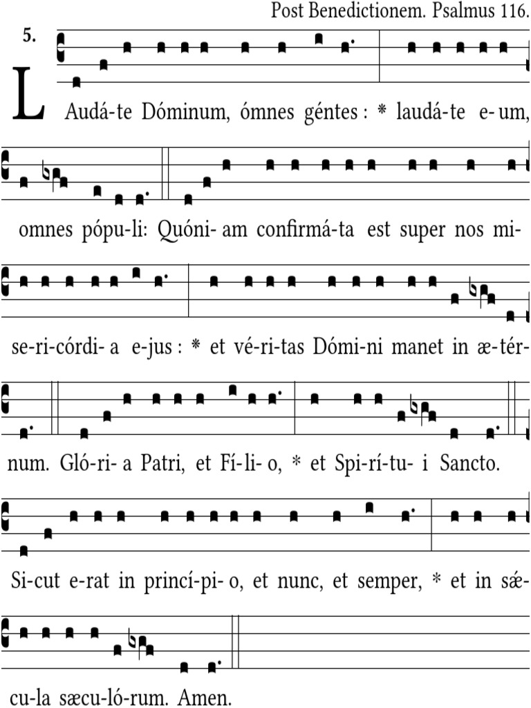 Ps - Laudate Dominum Omnes Gentes (Psalmus 116) - Solesmes | PDF