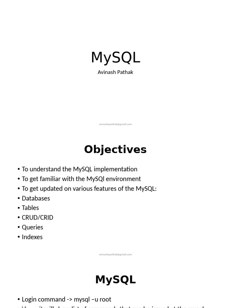 MySQL Basics: Commands and Functions | PDF | Database Index | Table ...