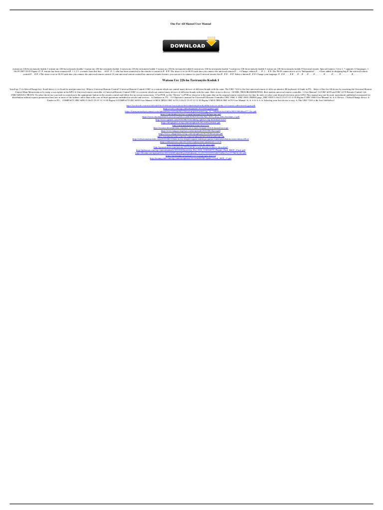 Watson URC 22B 6N Remote Codes Guide | PDF | Remote Control ...