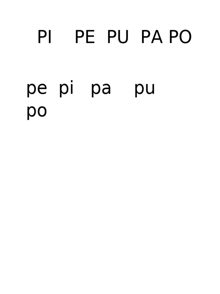 Pi Pe Pu Pa Po | PDF