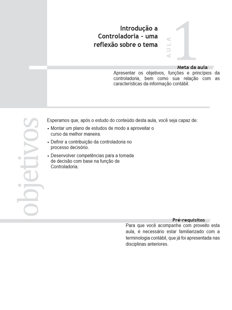 Introdução à Controladoria e Suas Funções | PDF | Contabilidade | Economia