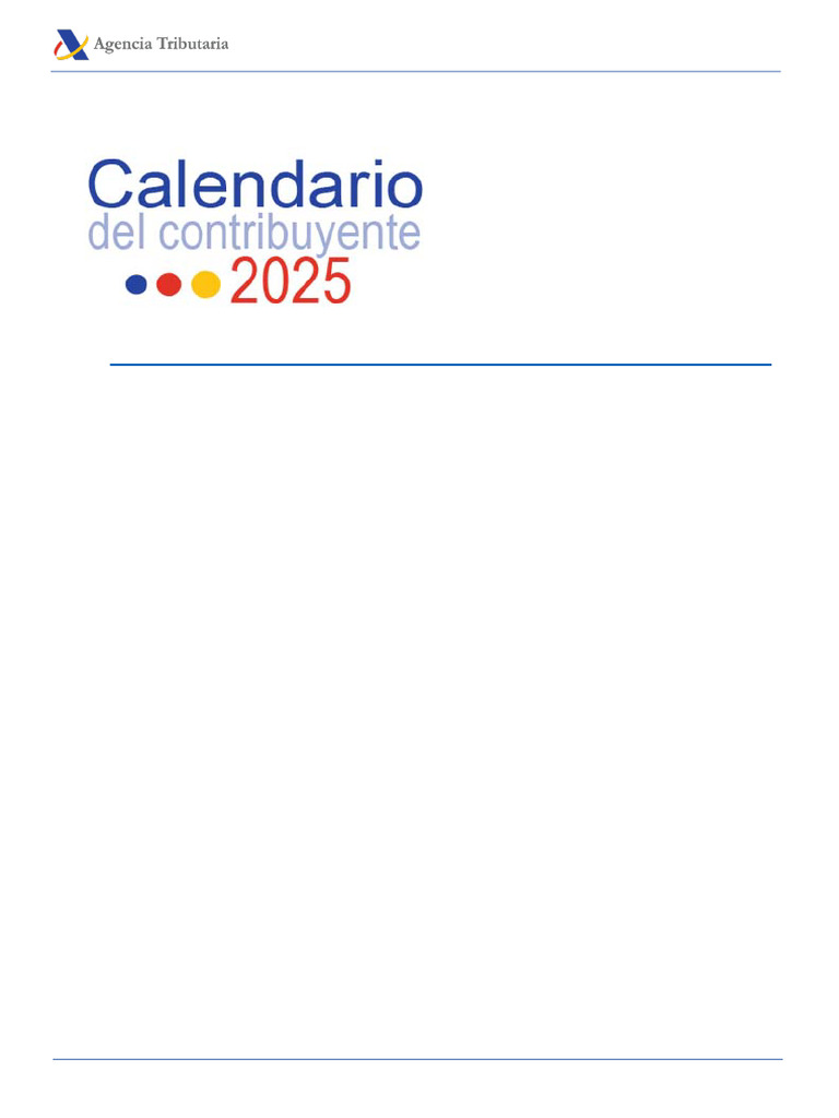 Calendario Del Contribuyente 2025 | PDF | Impuestos | Impuesto sobre la ...