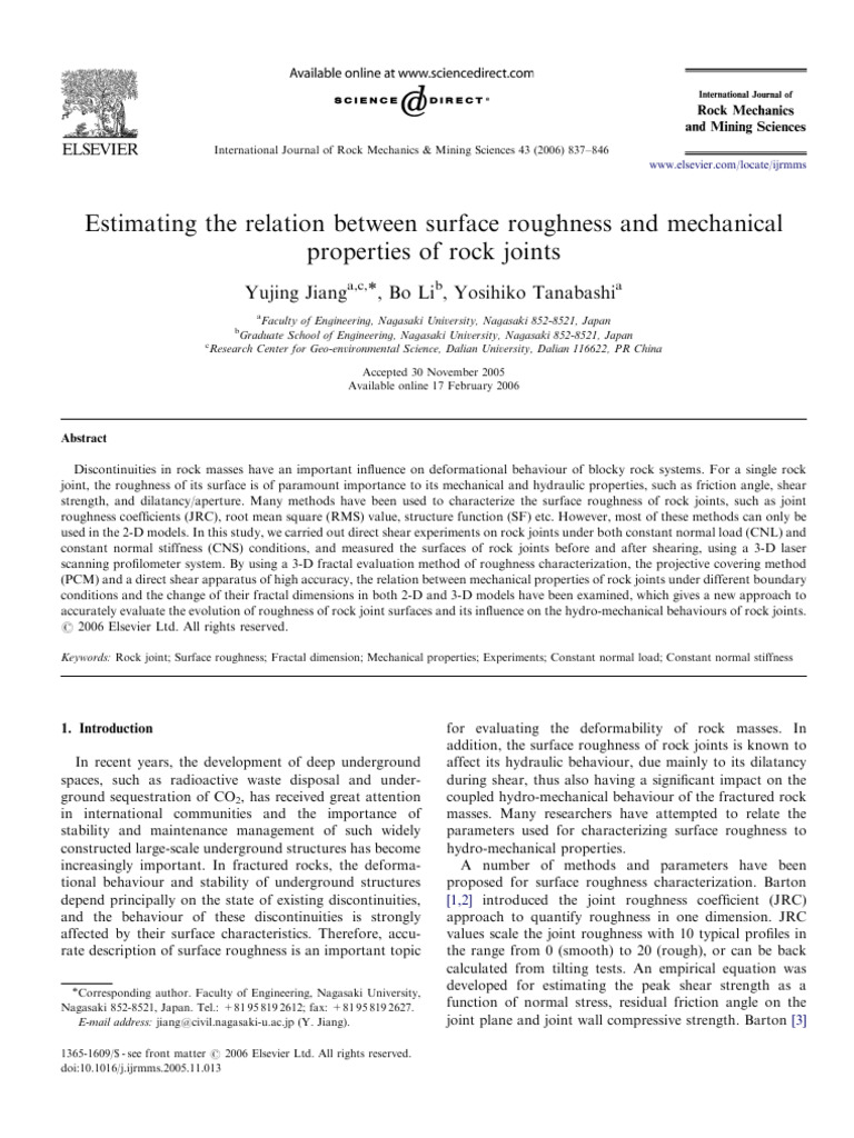 11 Estimating The Relation Between Surface Roughness and Mechanical ...
