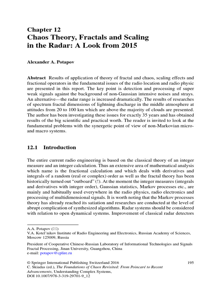 33 Chaos Theory, Fractals and Scaling in The Radar 2015 | PDF ...