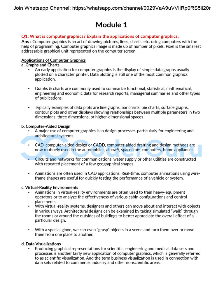 Overview of Computer Graphics Applications | PDF | Pixel | Computer ...