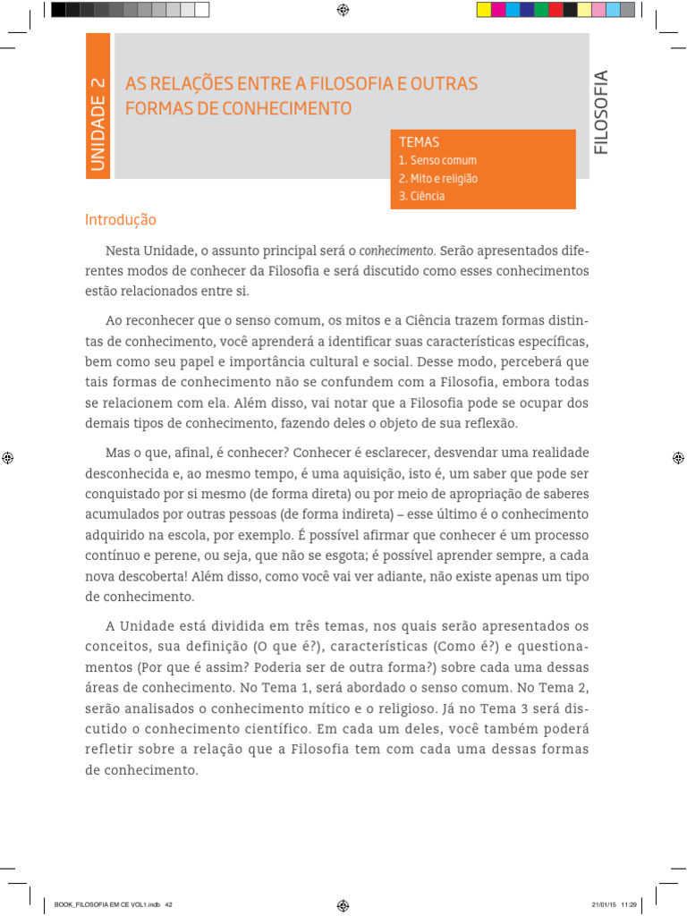 Senso Comum e Filosofia: Relações e Diferenças | PDF | Conhecimento ...