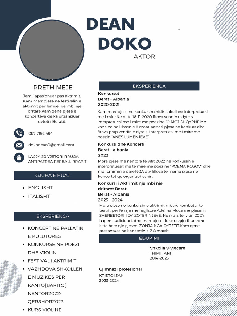 Blue Professional Modern CV Resume - 1