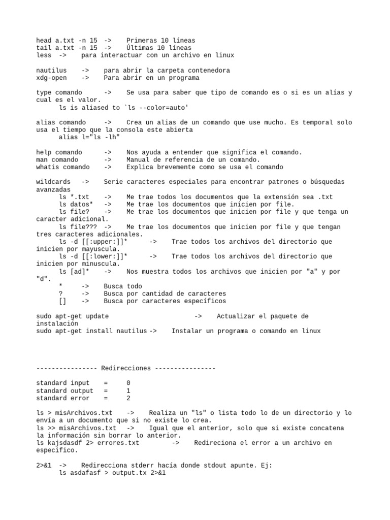 Comandos Esenciales de Linux para Principiantes | PDF | Archivo de ...