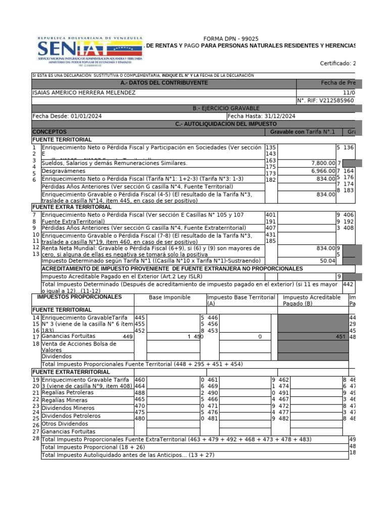 Declaración de Rentas 2024 para Residentes | PDF | Economias | Economía ...
