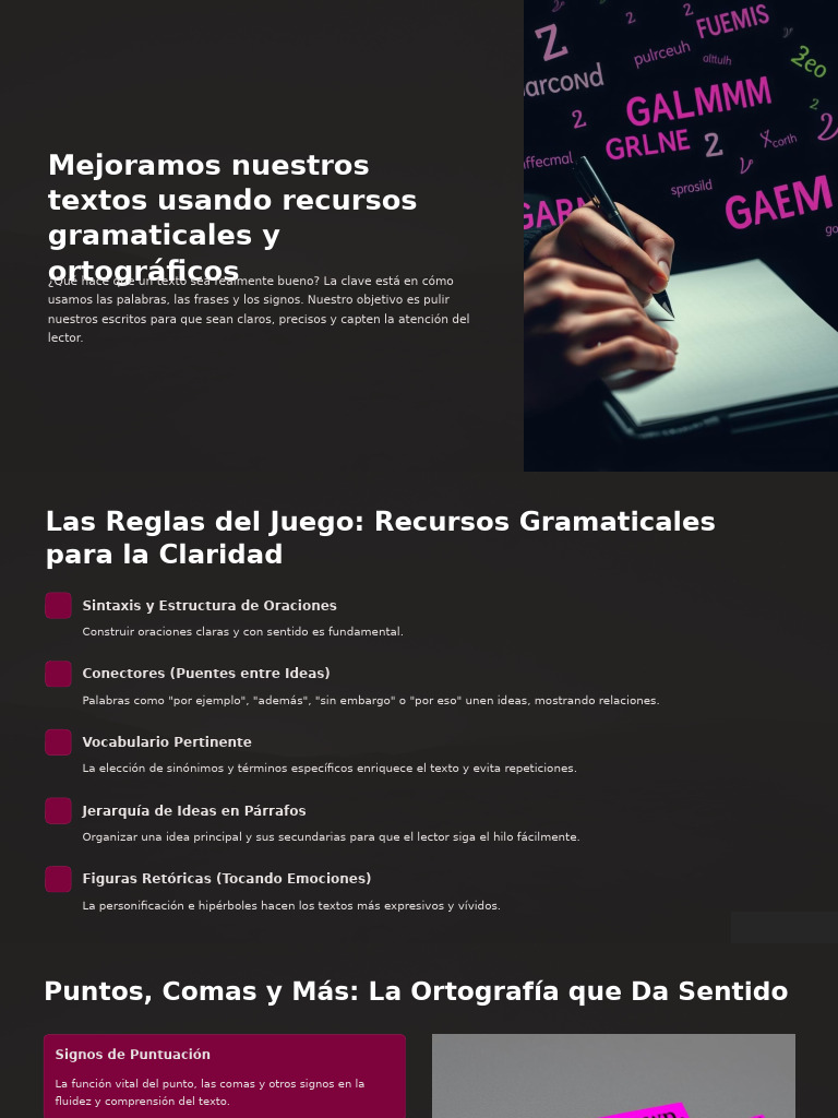 Mejoramos Nuestros Textos Usando Recursos Gramaticales y Ortograficos ...