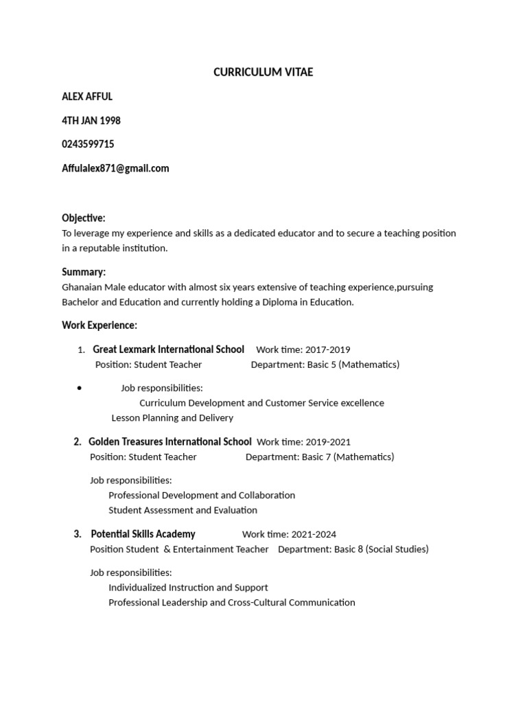 Maths CV | PDF