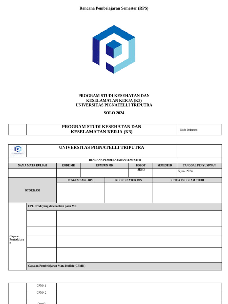 RPS Ergonomi Kesehatan K3 2024 | PDF