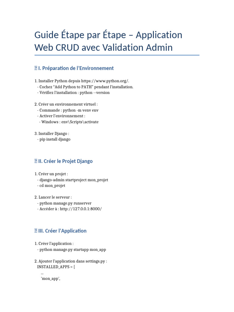 Guide CRUD Admin avec Django | PDF | Python (Langage de programmation ...