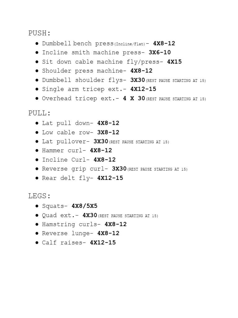 Arnold PPL Workout Plan Guide | PDF