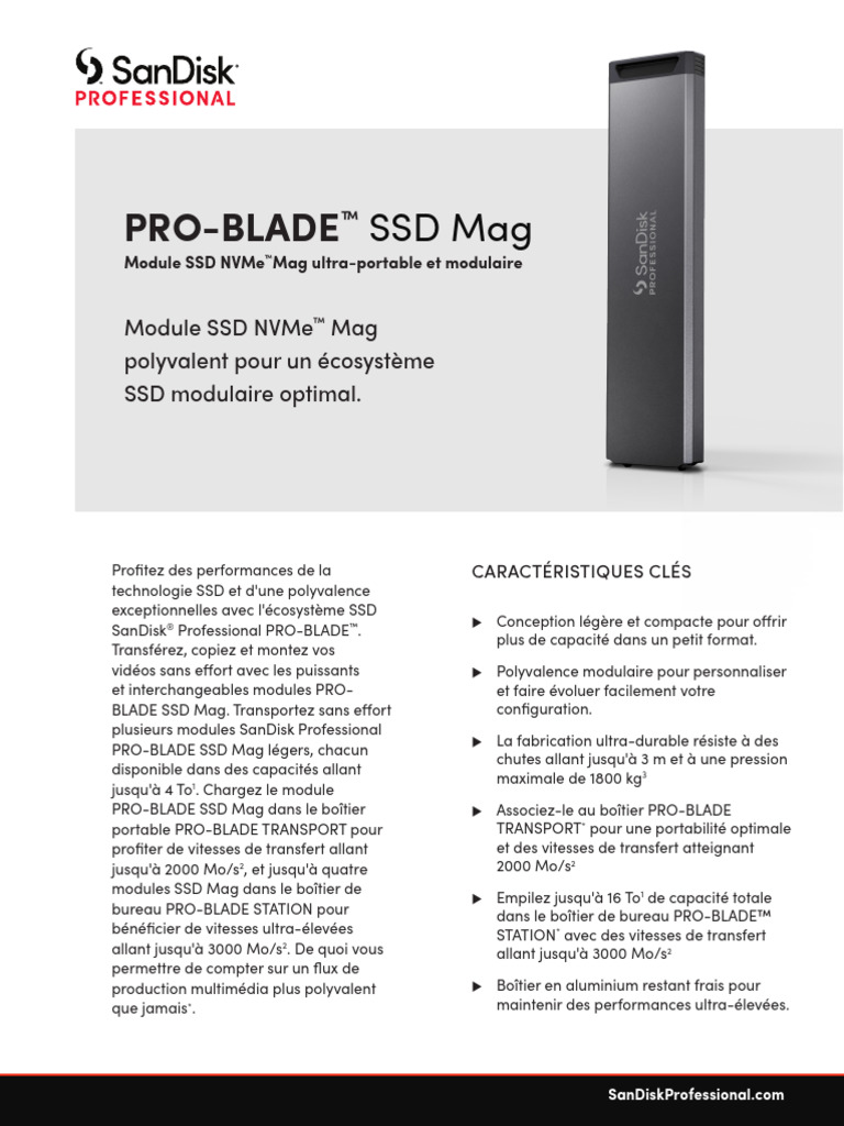 Module SSD PRO-BLADE™ Ultra-Portable | PDF | Solid-state Drive ...