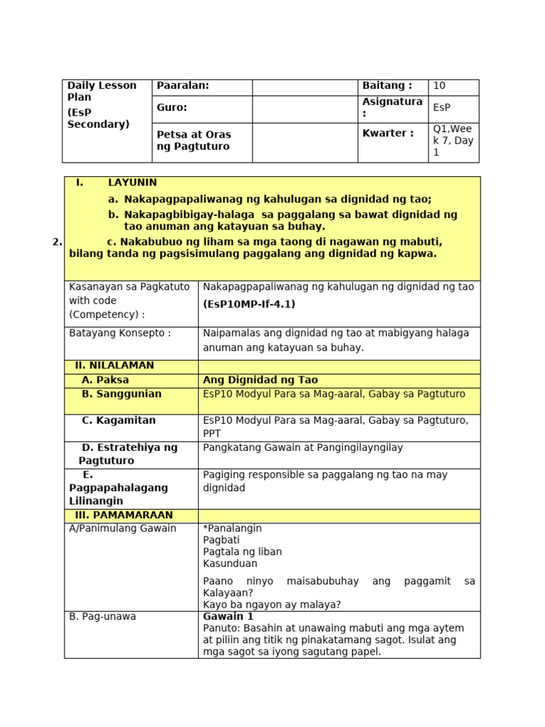 EsP 10 Q1 W7 D1 | PDF