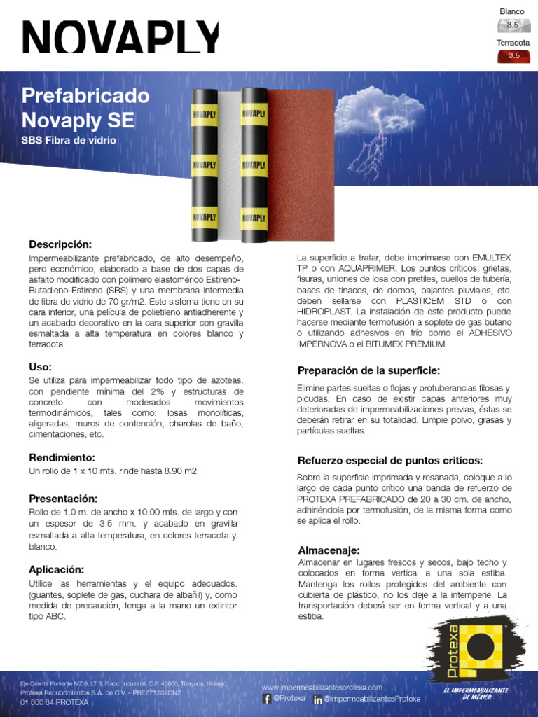 Impermeabilizante Novaply SBS 3.5 mm | PDF | Ingeniería de Edificación ...