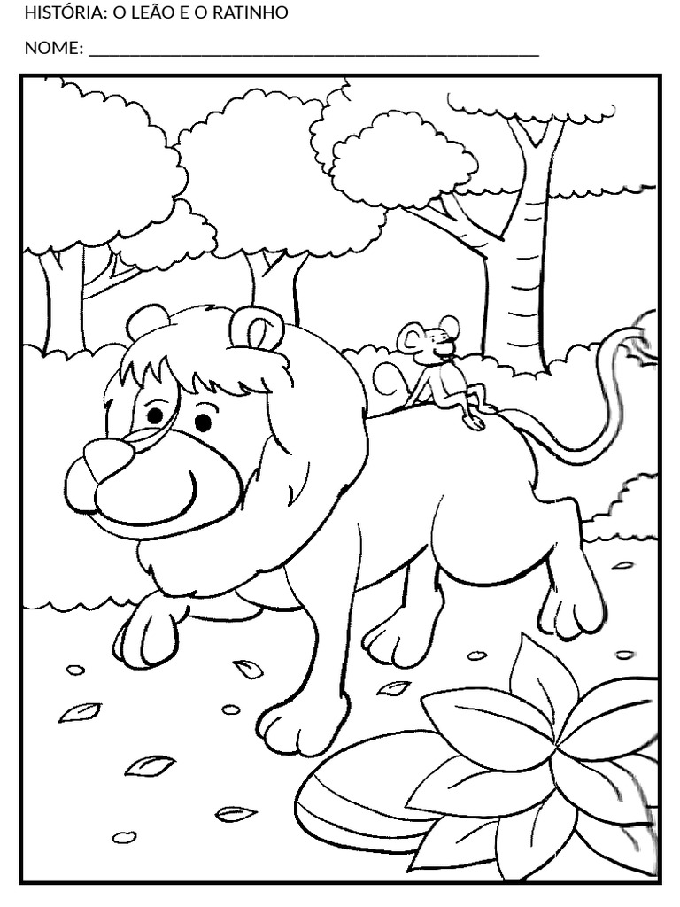 Colorir História o Leao e o Ratinho | PDF