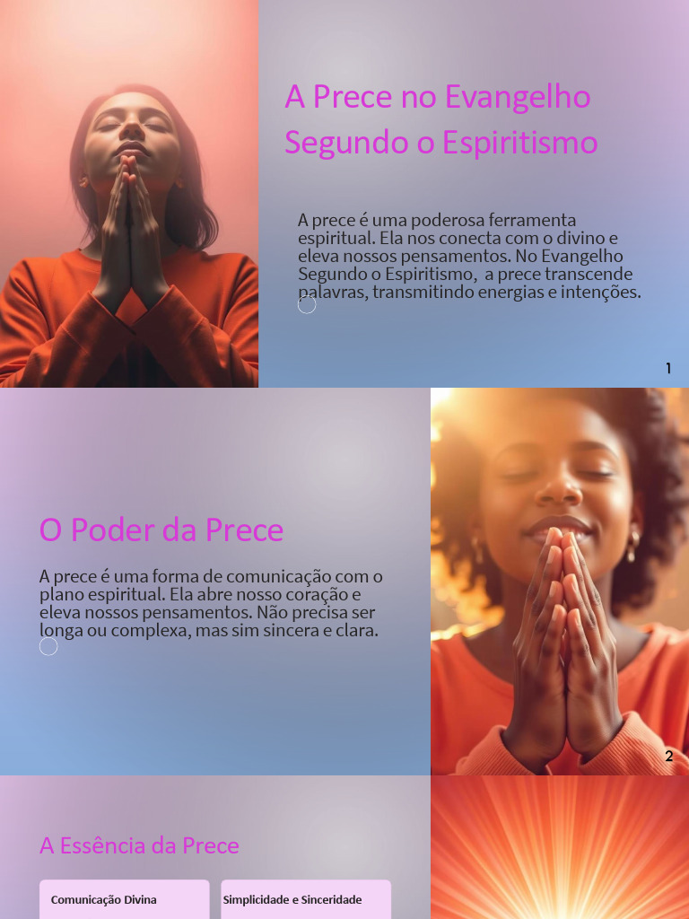 A Prece no Evangelho do Espiritismo | PDF | Oração | Pensamento