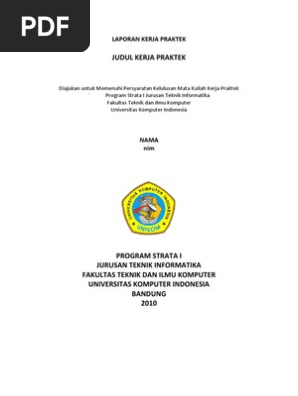 Contoh Laporan Kerja Praktek