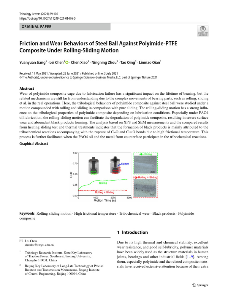 Friction & Wear of Polyimide Composite | PDF | Wear | Friction