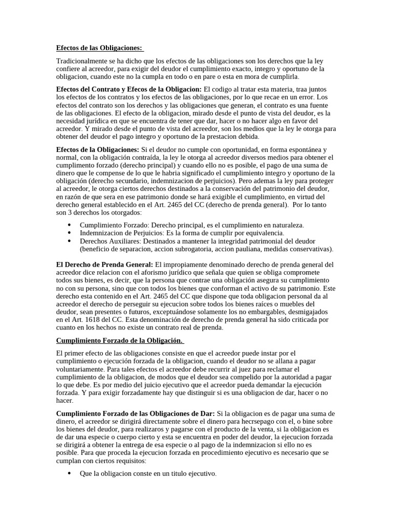 Efectos y Cumplimiento de Obligaciones | PDF | Daños y perjuicios | Pagos