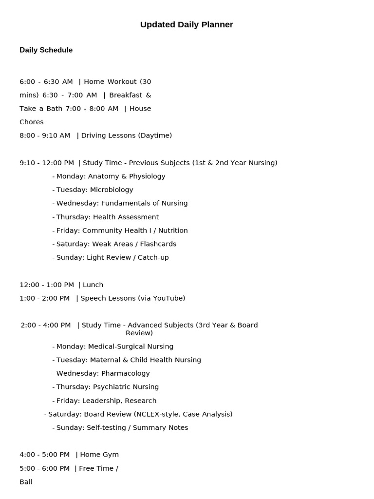 Updated Daily Planner | PDF