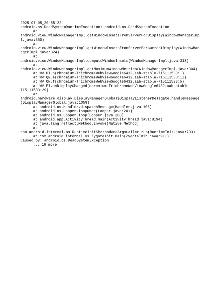 Dead System Runtime Exception Analysis | PDF