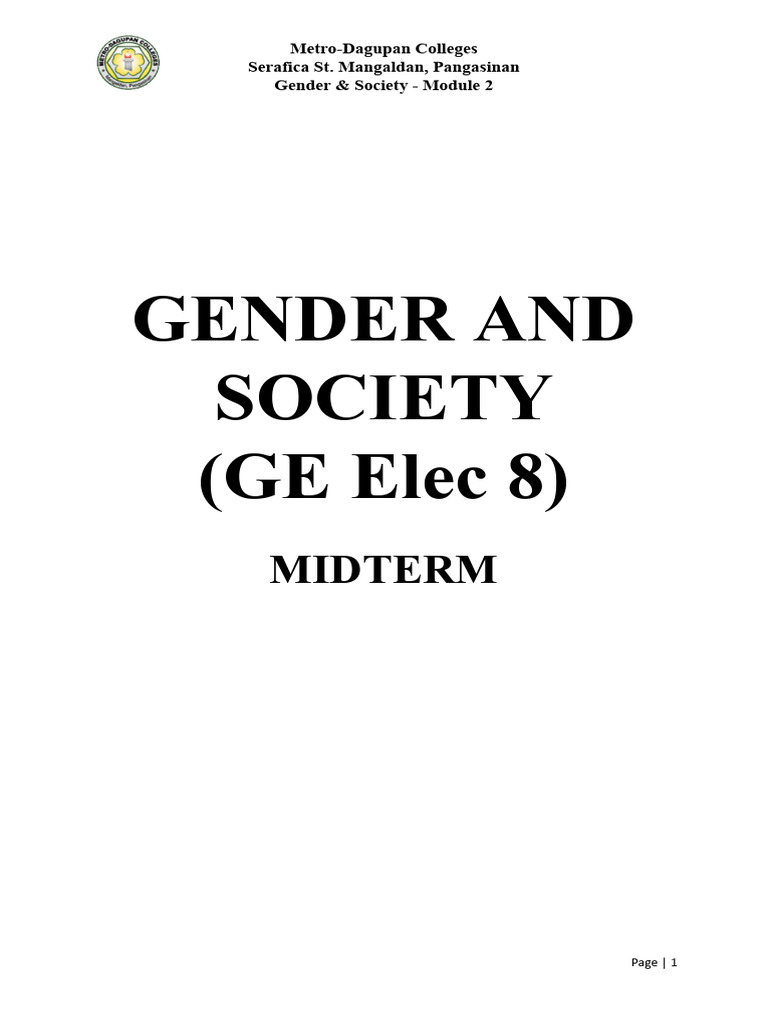 Gender and Society MODULE 2 | PDF | Menstrual Cycle | Uterus
